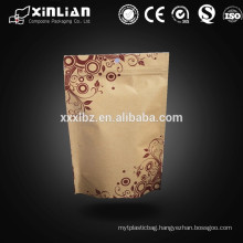 New eco-friendly fashion ziplock stand up kraft paper bag
